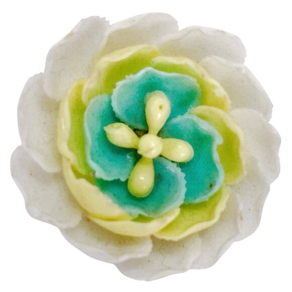 VTG Japan Thermoset Floral Clip On Earrings Mid Century 1950s 1960s Playful - Picture 6 of 11